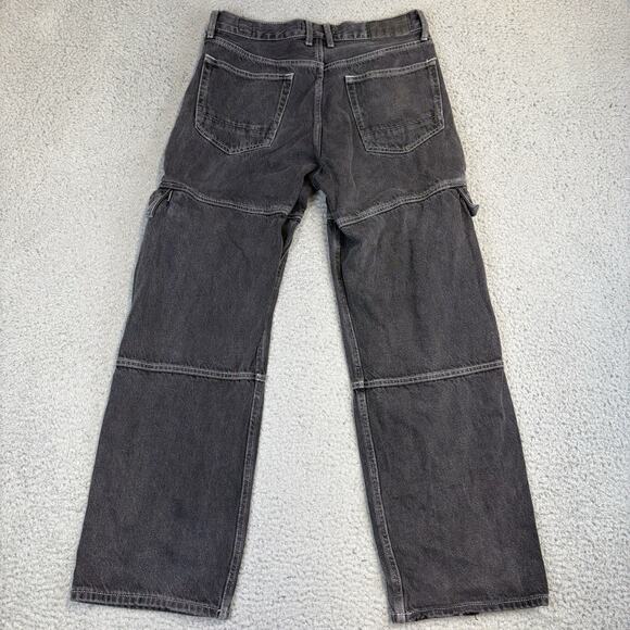 PacSun Jeans Men’s 31x32 Baggy Relaxed Black Faded Wash Cargo Grunge Punk Skate - Picture 12 of 14